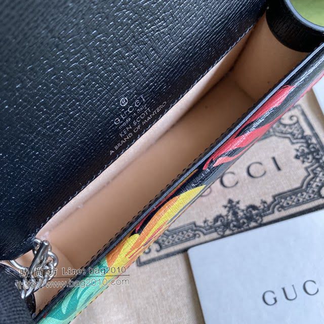 Gucci专柜新款女包, 古驰Dionysus花卉印花迷你链条包酒神包 Gucci手提肩背斜挎包 476432  gdj1695